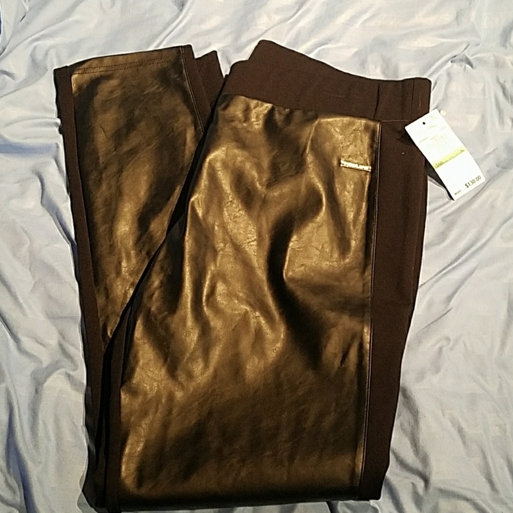 Michael kors leather accent leggings